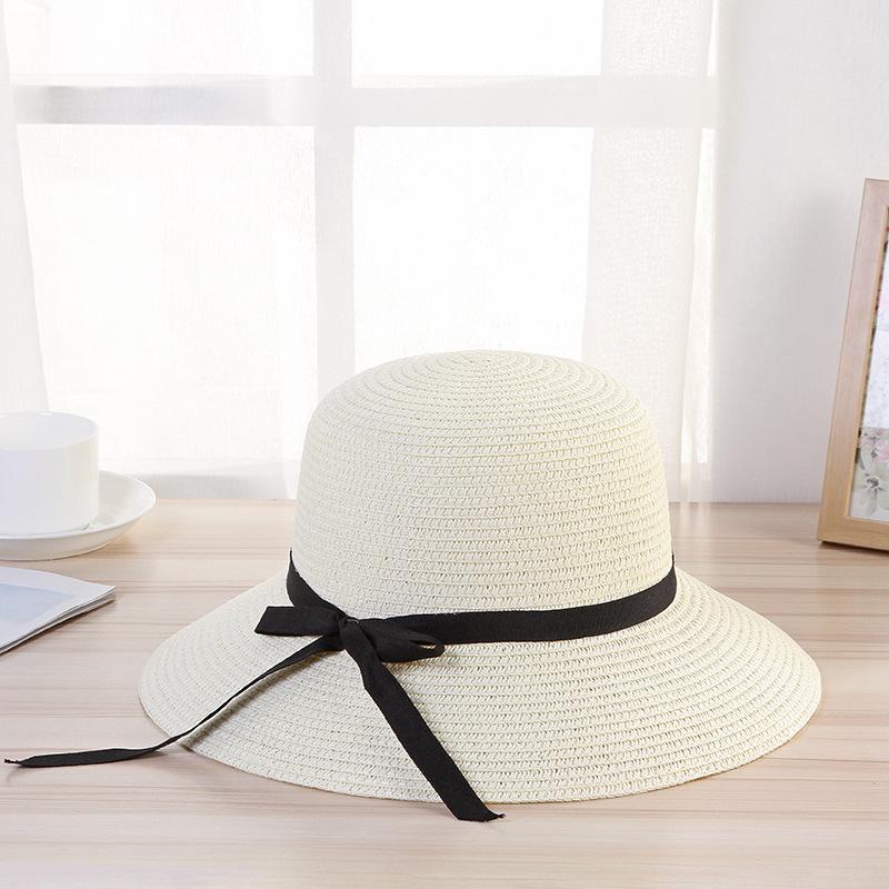 Foldable Straw Hat Children Summer Small Fresh Internet Celebrity Versatile Beach Visor Sun Protection Bucket Hat