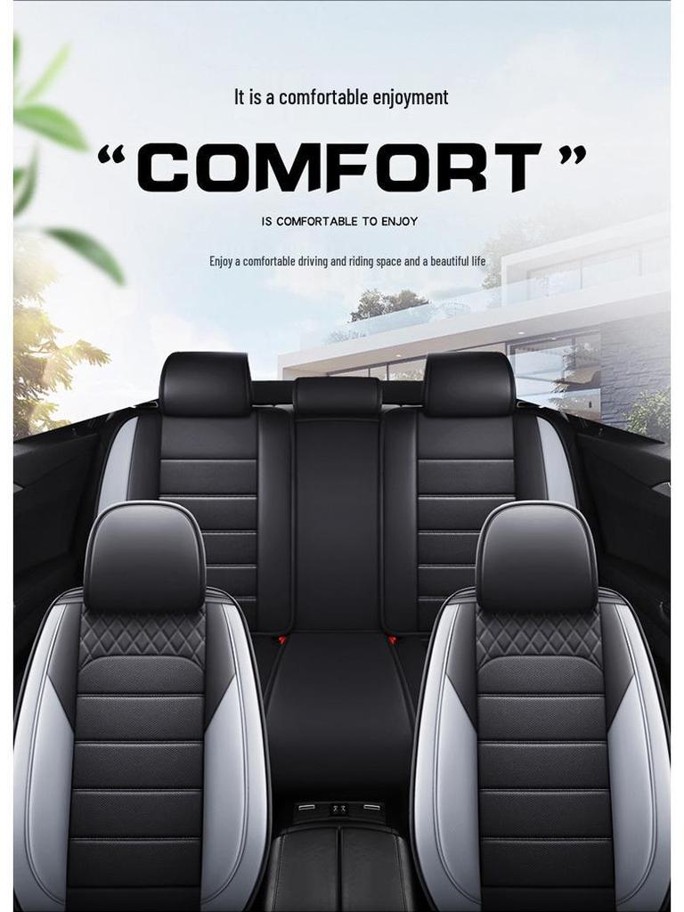 All-Season Leather & Ice Silk Car Seat Cushions for Golf Corolla RAV4 Romeo