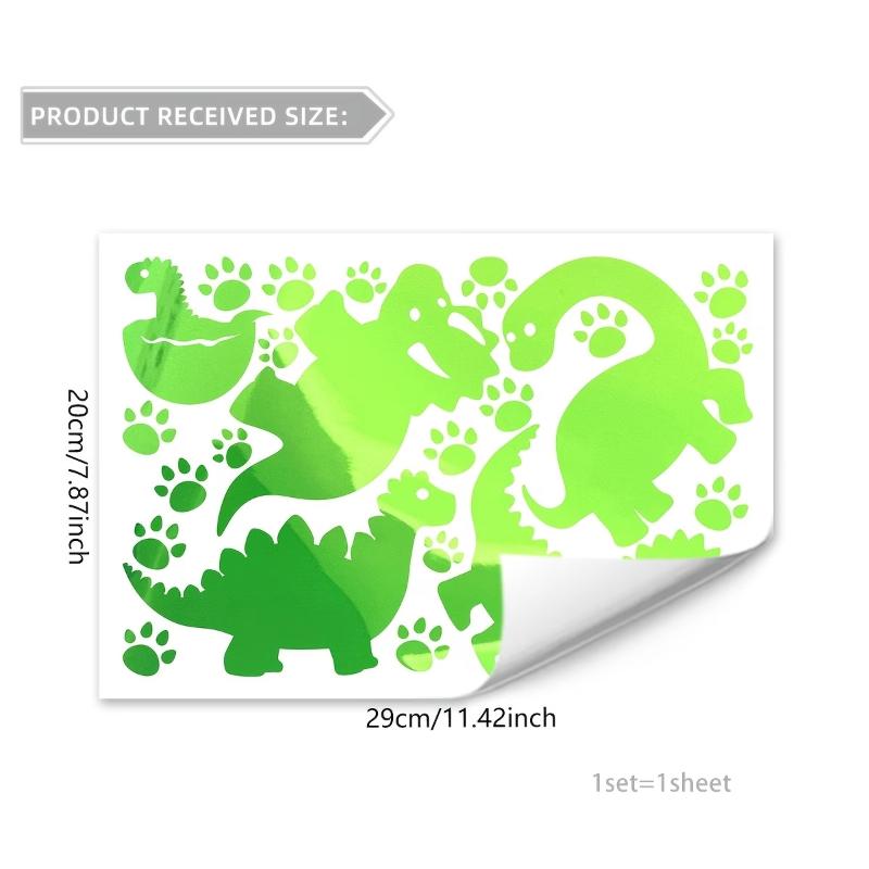 Glow in the Dark Dinosaur Footprint Wall Stickers for Kids Bedroom Removable Self Adhesive DIY Home Decor Decals for Nursery Playroom