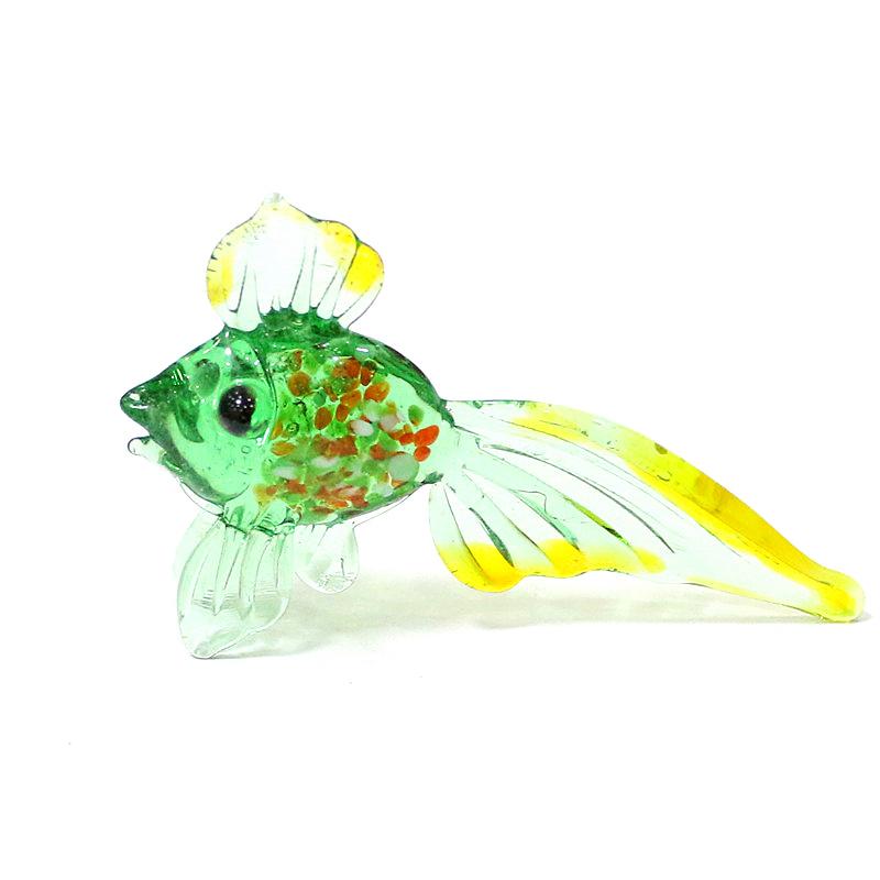 Murano Glass Sea Fish Mini Figurines Colorful Cute Vivid Simulation Marine Animal Craft Ornaments Home Aquarium Decor Collection