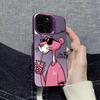 Pouzdro na iPhone s motivem Růžového pantera pro modely 12-16 Pro/Pro Max