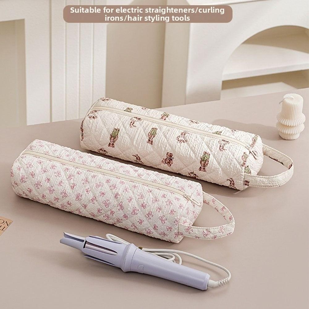 Soft Quilting Cotton Hair Dryer Storage Bag Dustproof with Handle Carrying Case Large Capacity Print Storage Bag