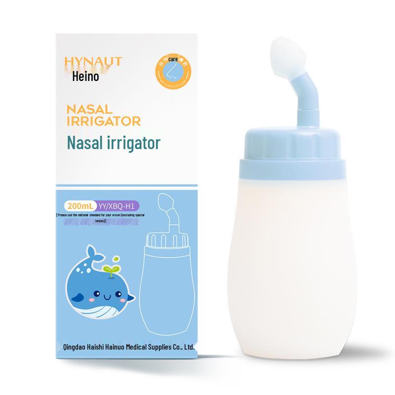 Детский силиконовый назальный ирригатор Hishihainuo: Медицинский раствор для промывания и очистки носа