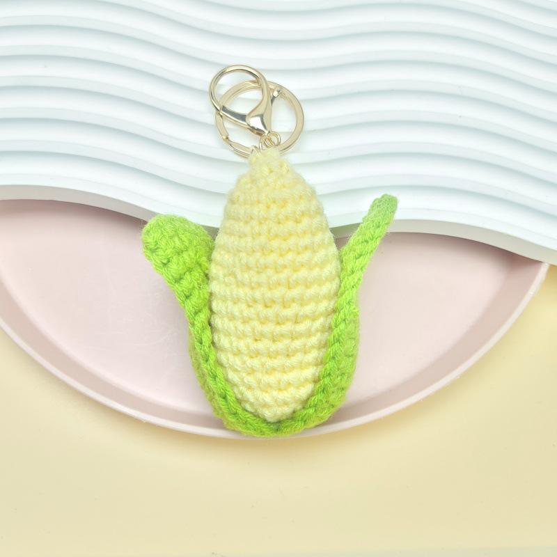 Handmade Crochet Corn Keychain Pendant - Cute Gift Accessory