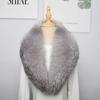 MWFur Silver Fox Fur Collar Scarf Winter Women Fluffy Neck Warmer Fashion  Hand Made Winter Scarf Fur Collar