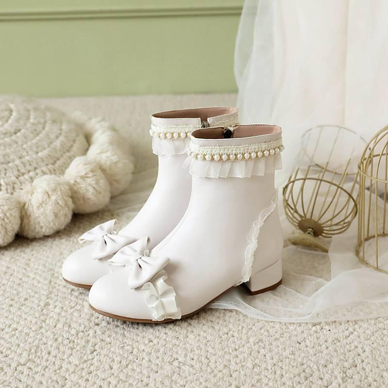 

Осенне-зимние кожаные ботинки для девочек, резиновая мягкая подошва, обувь для детей среднего и старшего возраста, корейская версия, боковая молния, туфли принцессы, круглый носок, детские 39 (inner length 24.5cm)