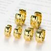 Glossy Stacked Copper Ear Buckles, Electroplated Real Gold Creative Temperament Earrings 3 Pairs Of Earrings Set
