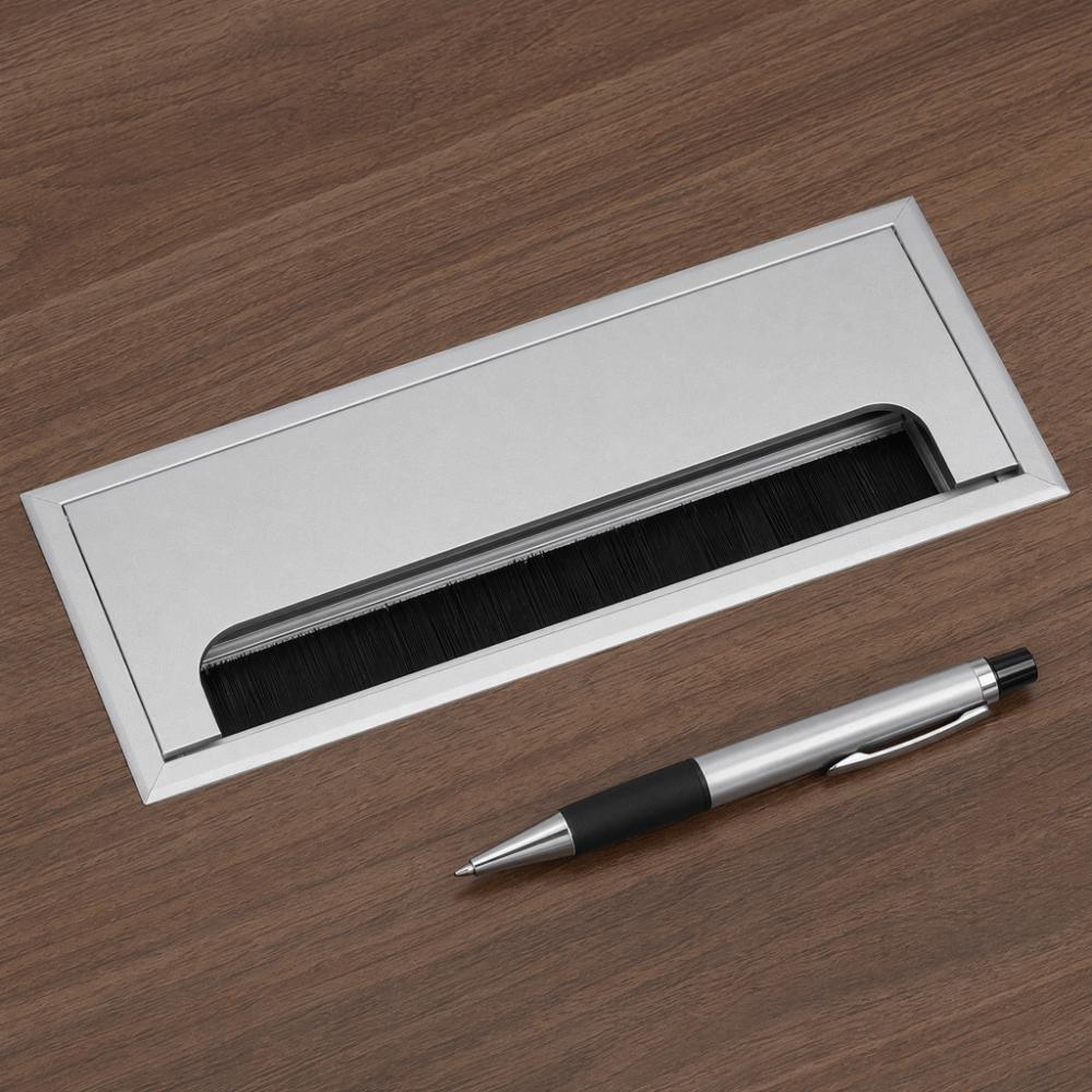 Aluminiumlegierung Drahtlochabdeckung 160mm x 80mm Rechteck Kabeldurchführung Kabeldurchführung Computertisch