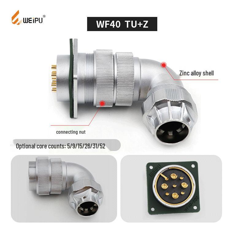 WEIPU WF40TUZ IP67 Waterproof Elbow Aviation Socket