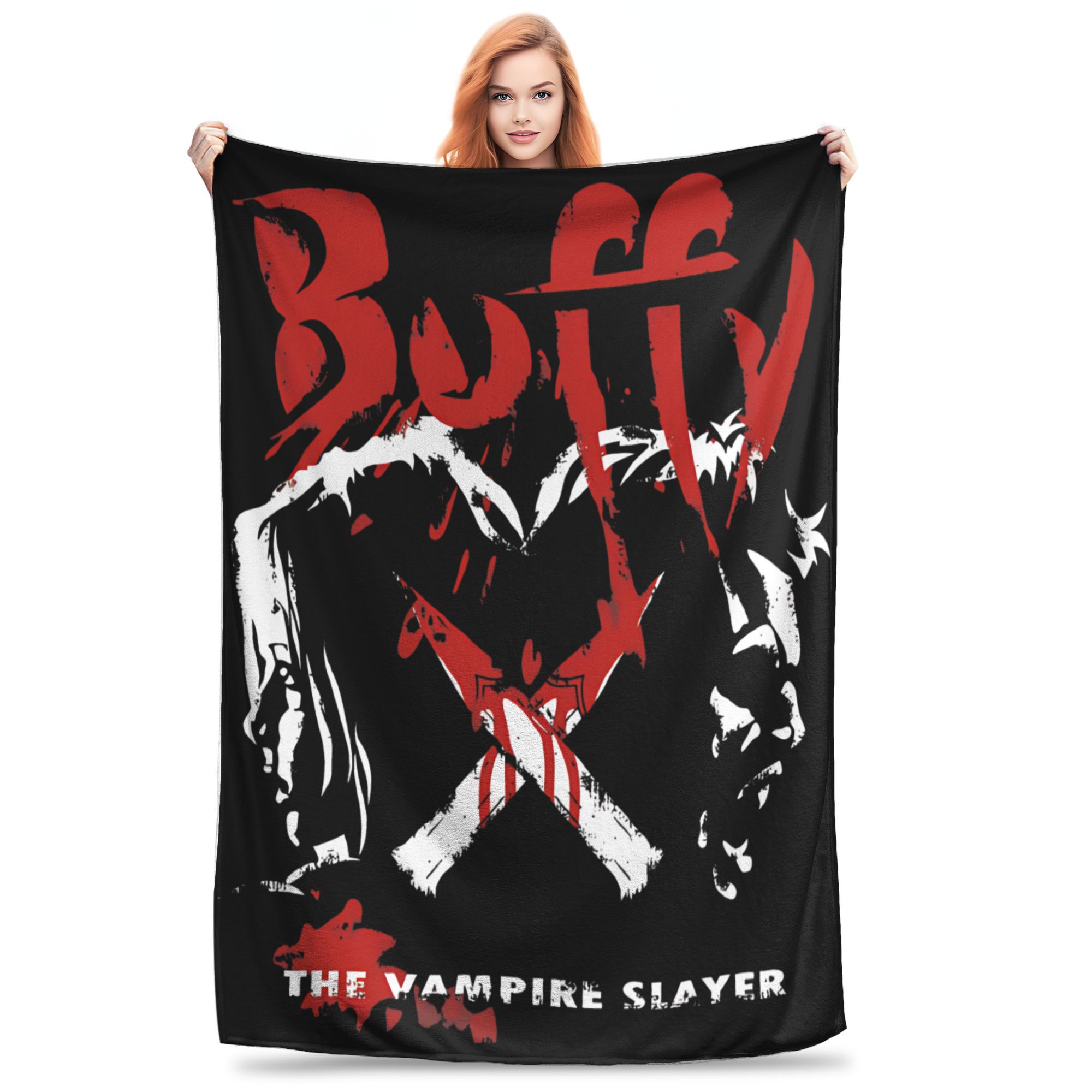 Buffy the Vampires Slayers Throw Blanket for Couch Horror Movie Soft Fuzzy Plush Blanket Multi-size Bedspreads for All Seasons 75x90cm
