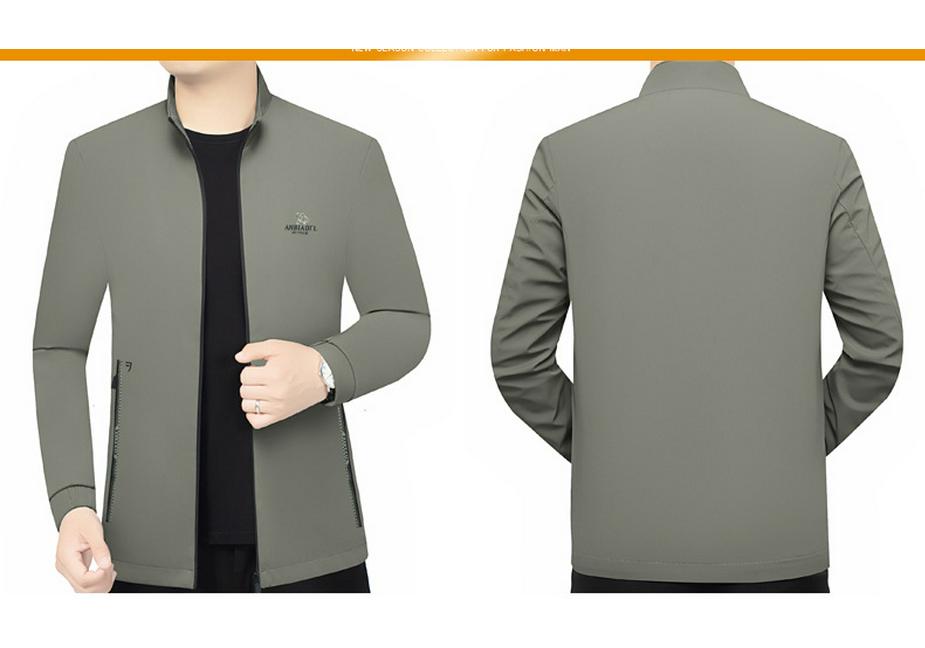 2025 Spring Men's Casual Stand-up Collar Jacket - Fashionable and Versatile for Dad