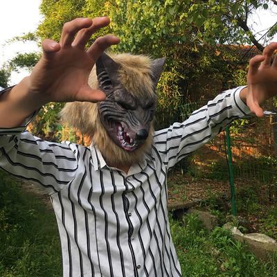 Neue Wolfsmann Gesichtsmaske Werwolf Wolf Vollmaske Faux Kostüm Requisite Halloween Neuheit