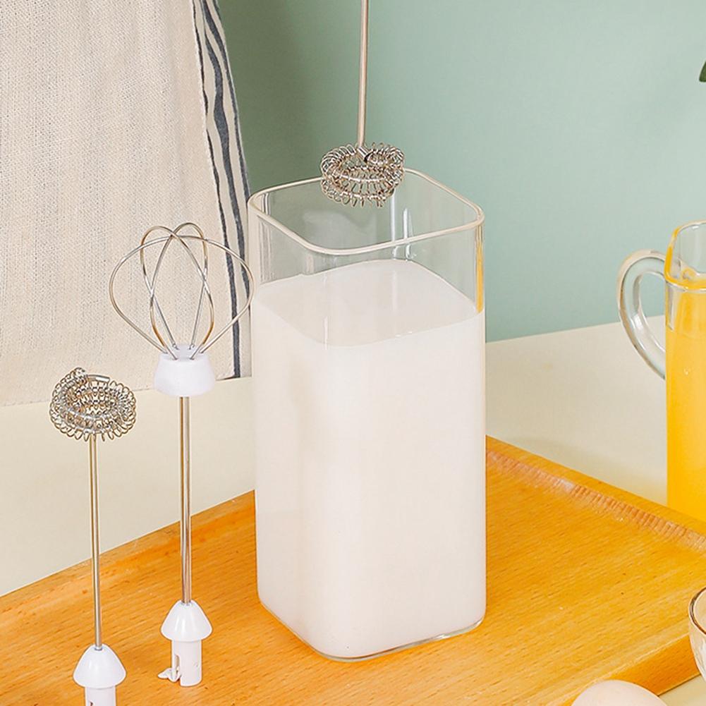 HHO-Electric Milk Frother Whisk Household Milk Shaker Mixer Foamer Food Bake Blender White