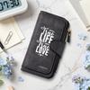 Women Long Wallet True Life True Love Letter Print Multi Card Holder Zipper Purse
