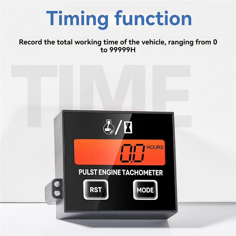 Tachometer Hour Meter Backlight Display RPM Digital Display Battery Replaceable Handheld Induction Chaaw Lawnmover