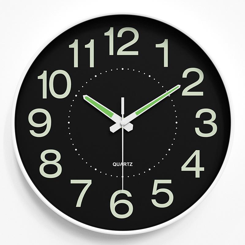 Luminous Wall Clock Silent Clock Home Living Room Clock Wall Hanging Simple Quartz Clock Cloc 25CM