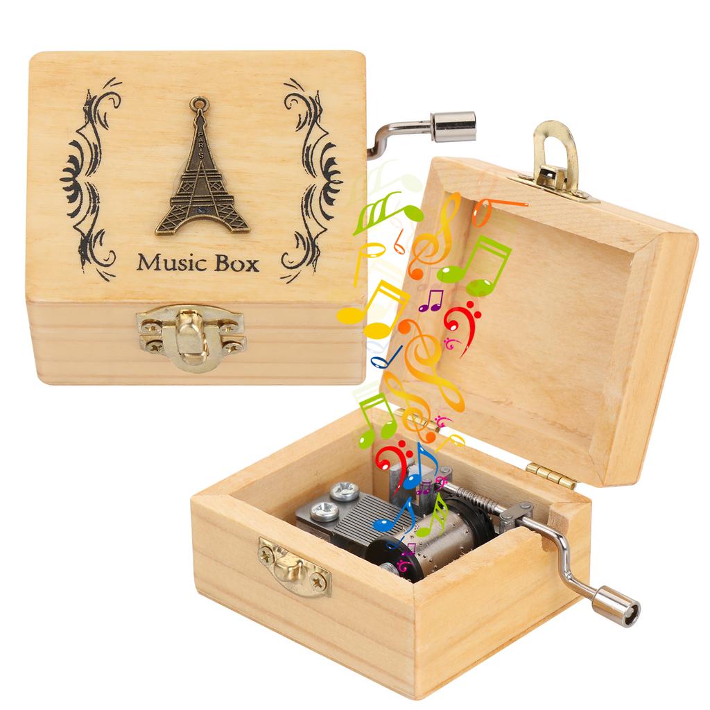 Buy Day Birthday Valentine's Day Classical Antique Engraved Music Box Wooden Hand Crank Musical
