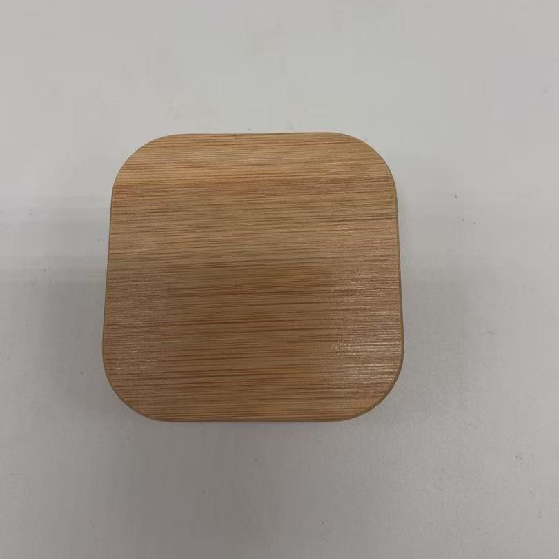 Square Glass Storage Jar with Bamboo Lid for Home Display and Storage