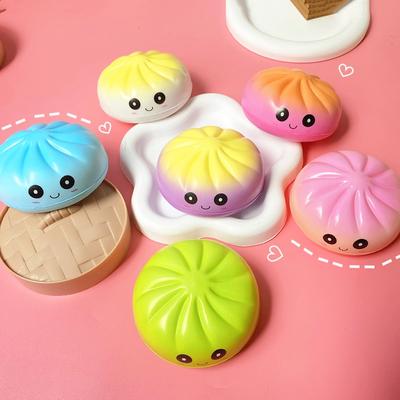 Dumpling Squishy Bun Anti-Stress Squeeze Toys Slow Rebound Vent Soft Sensory Stress Ball Food Squishies Mystery Birthday Gift
