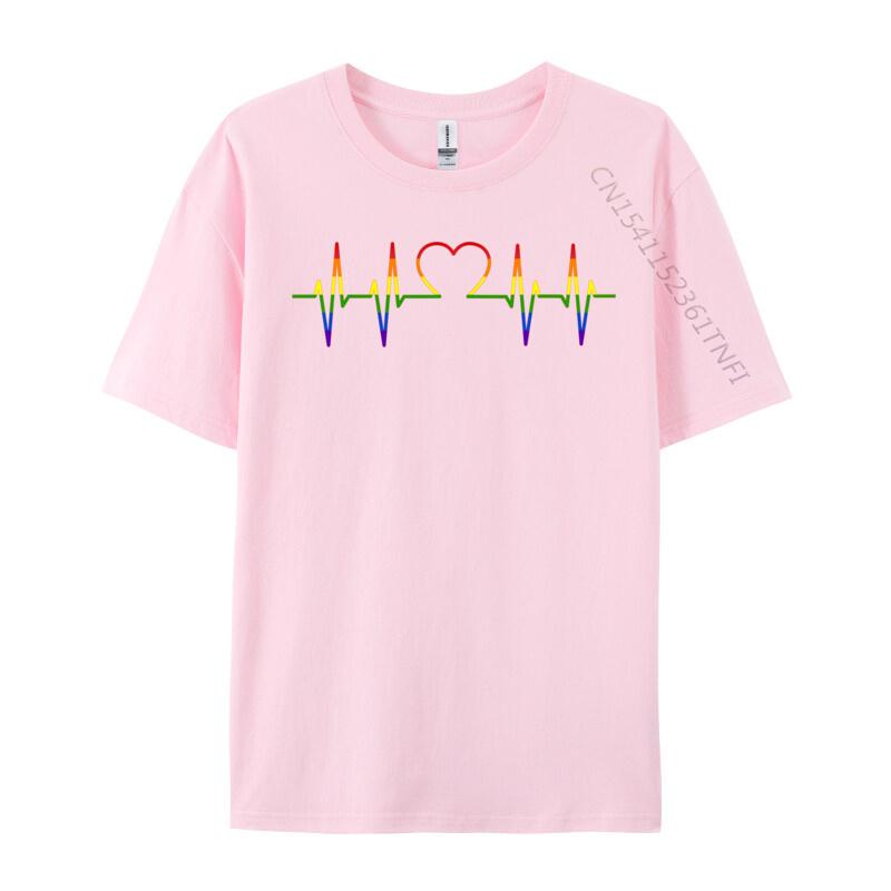 Csd Gay Pride Love Wins Queer Regenbogen Herzschlag Lgbt Männer 2024 T-Shirts T-Shirts Croissant Herzschlag Ekg Herzfrequenz Tops Shirts