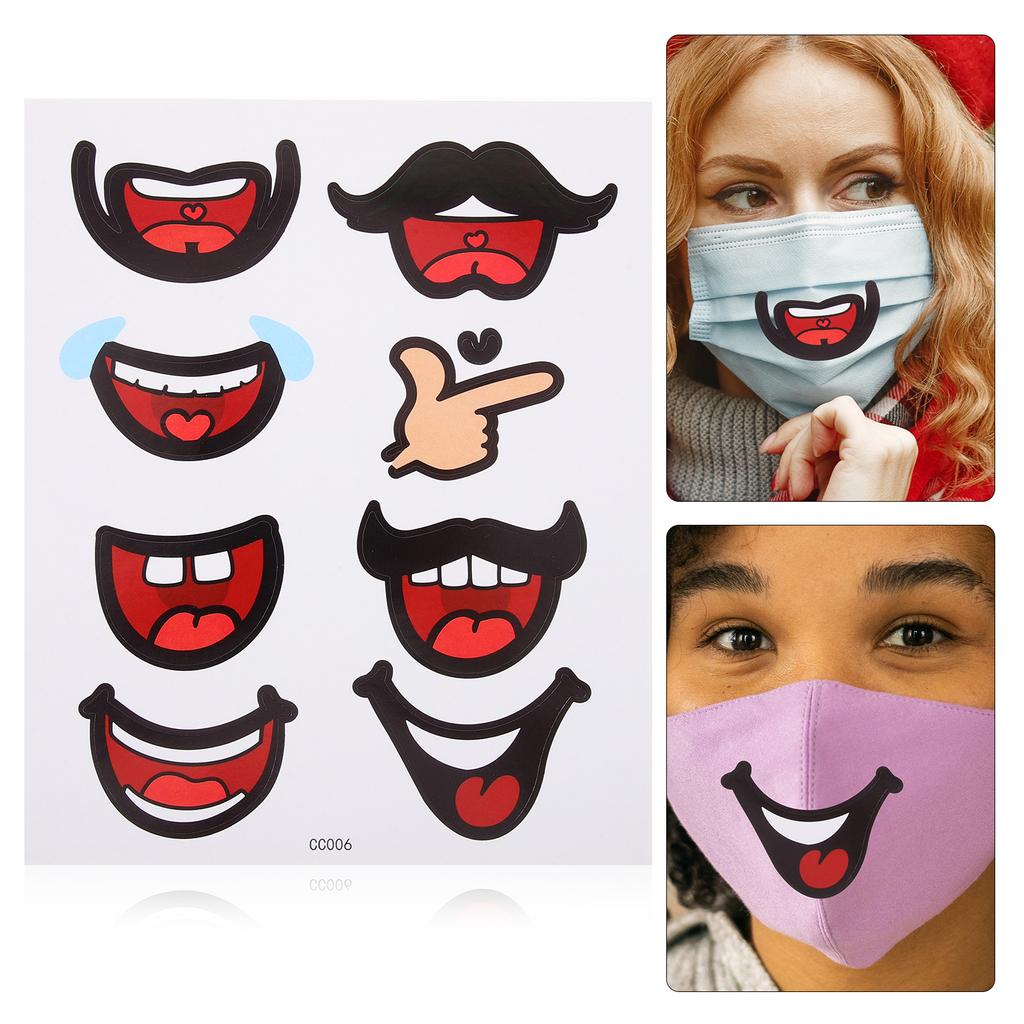 10 Sheets Paper Stickers Lip Gloss Child Student Scrapbook Cartoon for Kids DIY Mouth Labels Crafts