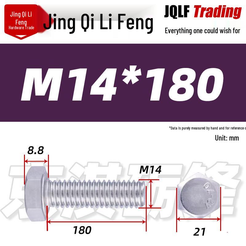 201 Stainless Steel Hex Head Full Thread Bolt: Wear & Corrosion Resistant, M4-M14 for Aerospace Machinery