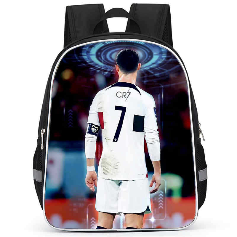 Cr7 Rucksack Hochauflösender Druck Große Kapazität Multifunktion Reißverschluss Oxford Rückenschutz Leichter Rucksack