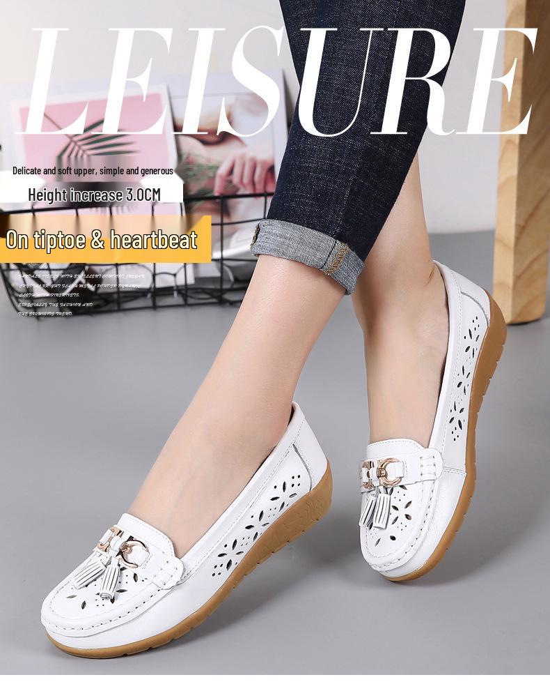Korean Style Spring 2024 Women's Casual Loafers - Slip-On Bean Shoes for Moms.