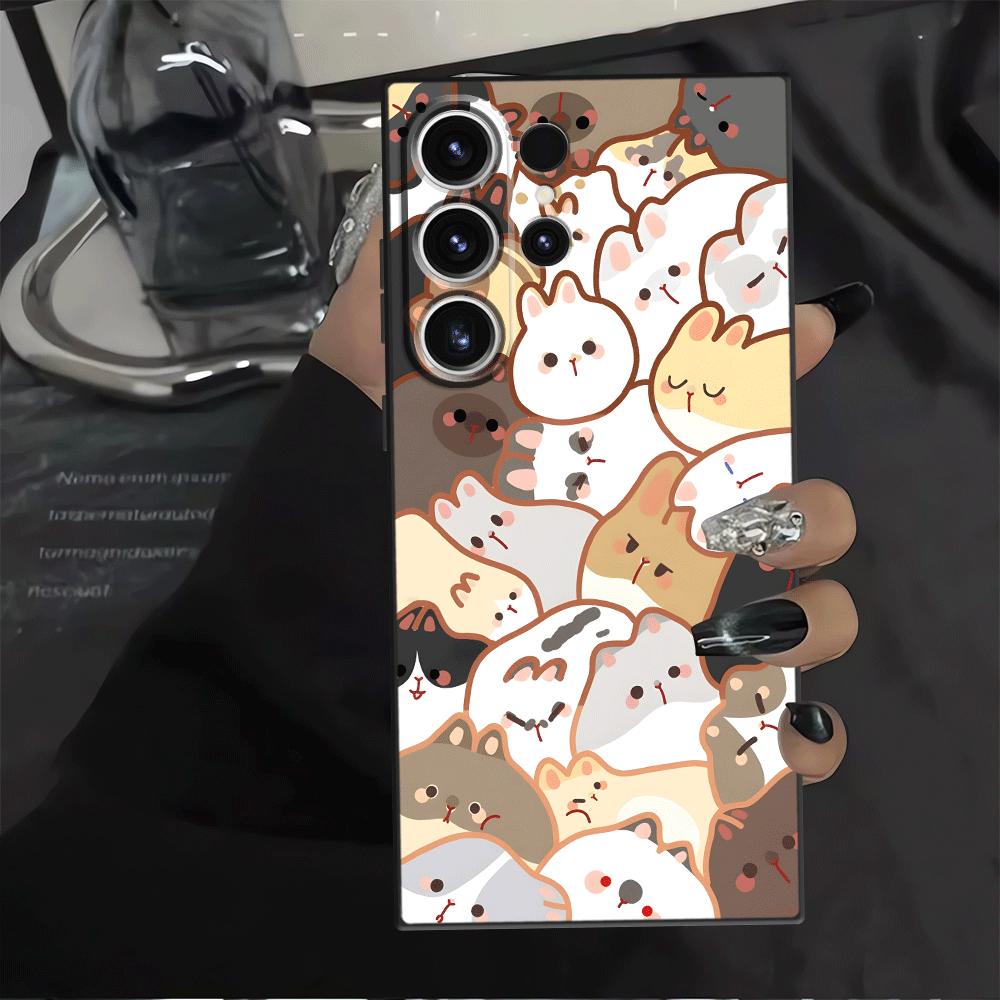 Case for Samsung Galaxy S25 S20 Ultra S26 S24 Plus Note 20 8 9 10 S23 S21 FE S10 S9 Funda Phone Cover Cartoon Cute Cat