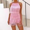 2022 Women's Spliced Tassel Sleeveless A-Line Dress