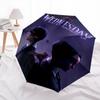 1pc Wednesday Addams Automatic Umbrella Design, Cute Cartoon Pattern, Portable Outdoor Umbrella, Perfect, Holiday Gift for Disney fans.I100
