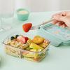 LocknLock To Go 3 Compartment Clear Lunch Box 1L Large Korean Bento Meal Prep Food Container 2 Colors