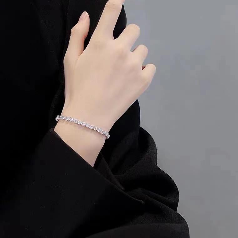 New 925 Sterling Silver Bracelet AAA Zircon High Quality Romance Bracelet Chain For Women Engagement Party Wedding Jewelry Gift