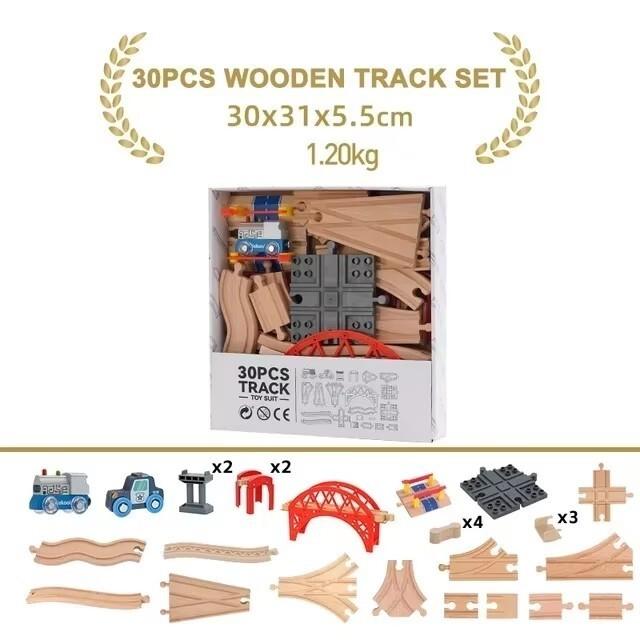 New Wooden Train Track Set Beech Wooden Railway Accessories fit for All Brand Wood Tracks Educational Toys for Children