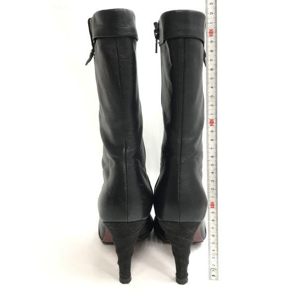 HIMIKO Japan Eleganz Leder Seitenreißverschluss Lange Stiefel Damen 24.5 schwarz hohe Absätze(GEBRAUCHT)