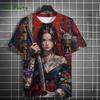 Manga Girl Print T-Shirt Japanese 3D Print Top Personality Anime