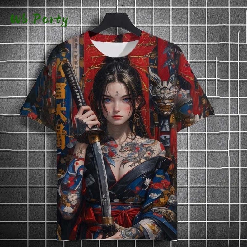 Manga Girl Print T-Shirt Japanese 3D Print Top Personality Anime