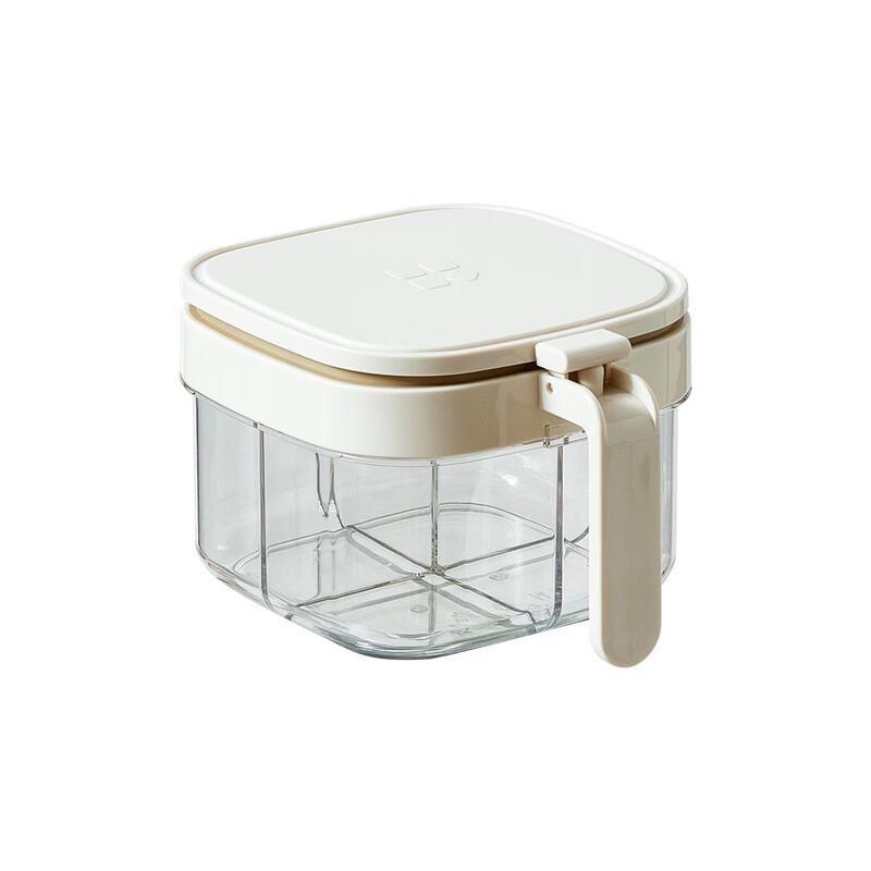Four-Grid Kitchen Seasoning Box with Spoons