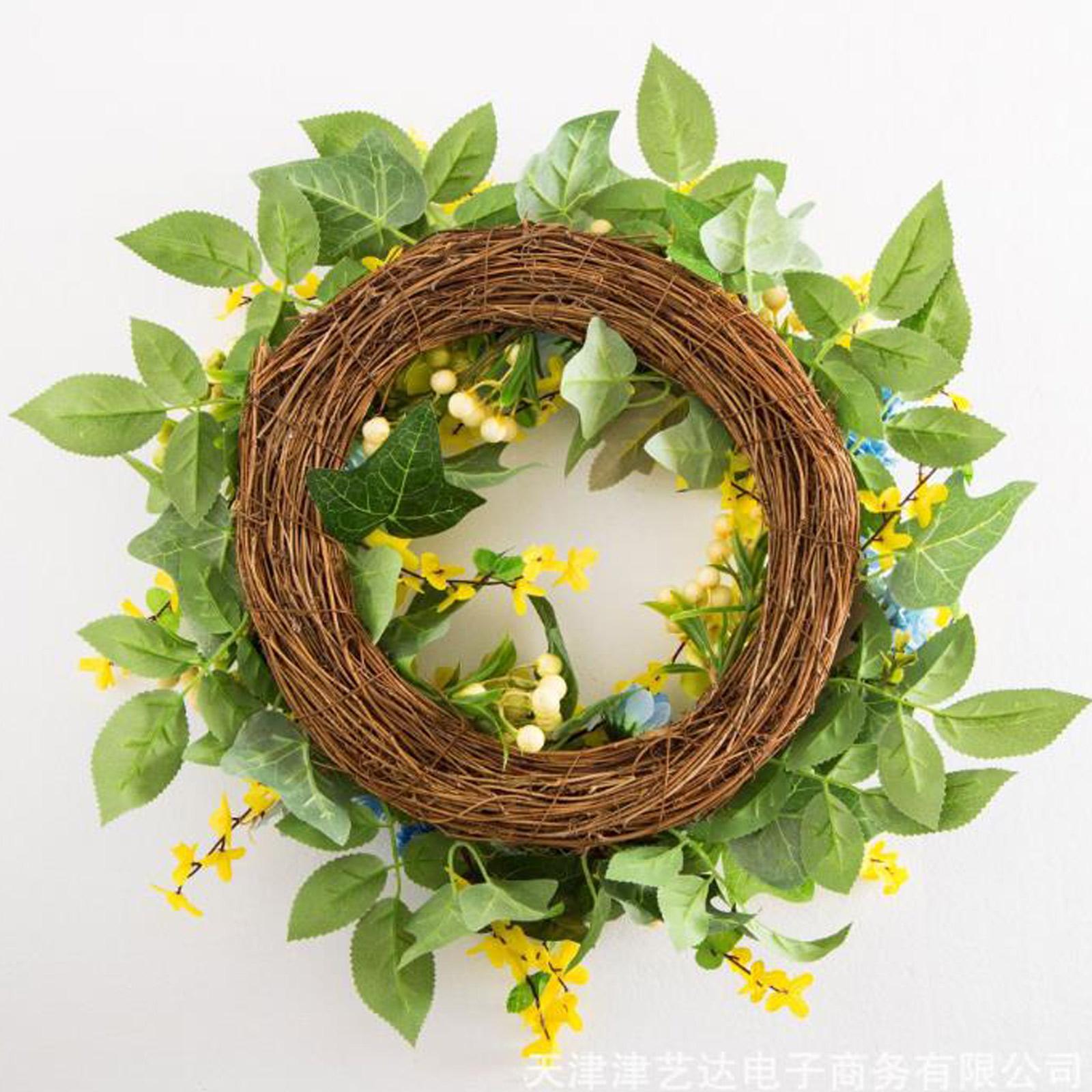 

Весенний венок на дверь Реалистичные искусственные цветочные венки с зелеными листьями для украшения дома, стены, двери