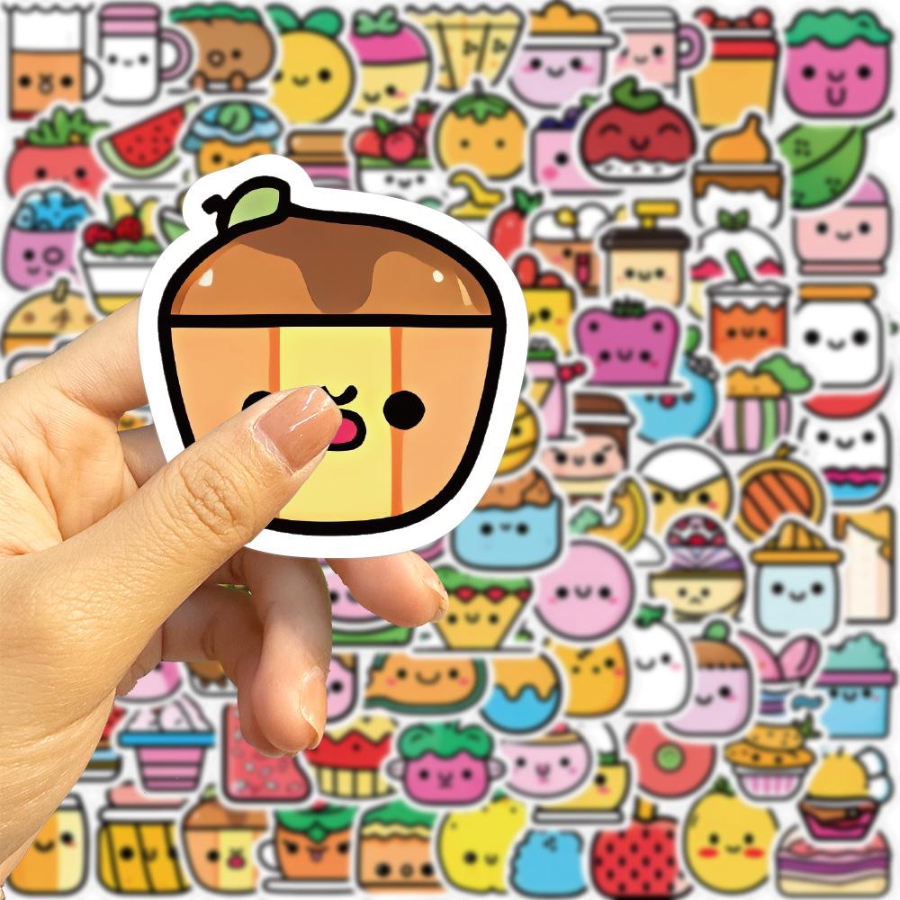 100 Small Size Fruit Food Graffiti Stickers Decorate Guitar Notebook Suitcase DIY Waterproof