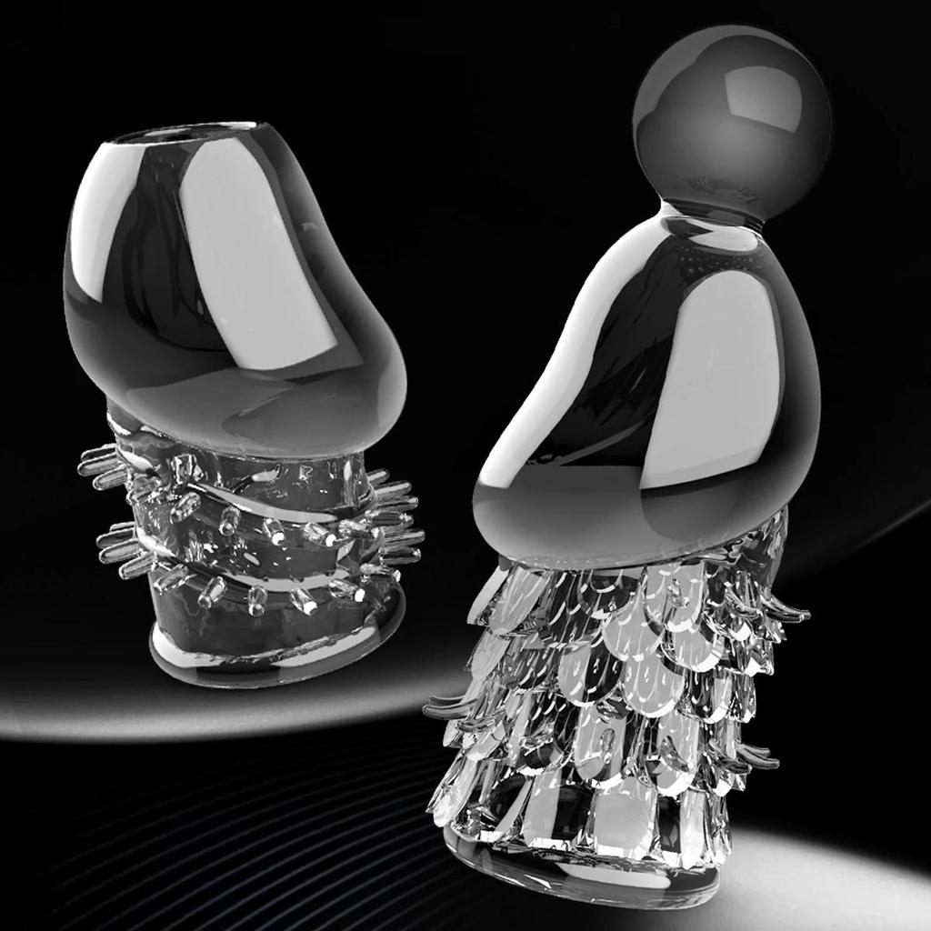 Delayed Ejaculation Adult Sexual Products Desensitized Particles, Glans Covering, Penis Enlargement and Thickening 2 Pcs
