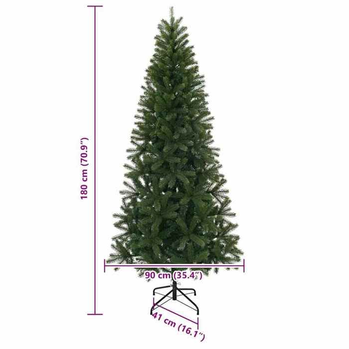 VidaXL Sapin de Noël artificiel Vert 180 cm PVC, PE et acier, Déco salon, arbre artificiel moderne, fête de Noël, 42018734