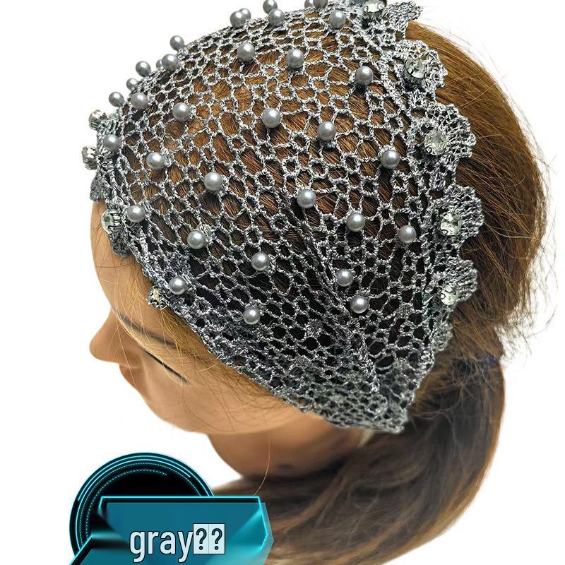 Wide-Brimmed Hollow Headband with Beads, Douyin Celebrity Style, Conceals White Hair, Versatile Headdress/Headscarf