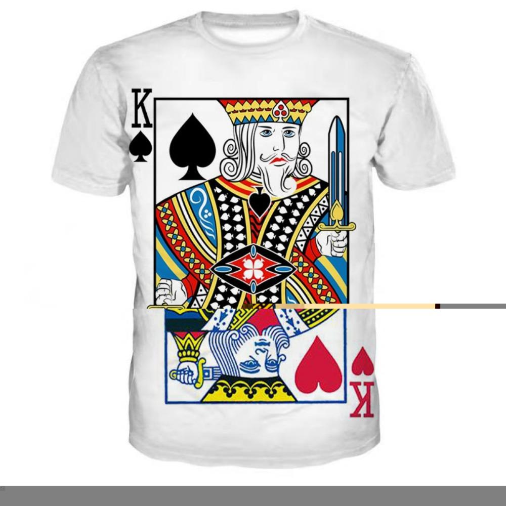 Hrací karty 3D tisk Móda Pánské tričko Švestka K Poker Vzor Krátké rukávy Neformální Harajuku Trend Pohodlné topy s výstřihem