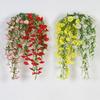 Artificial Flowers for Outdoor, Fake Hanging Morning Glory with Eucalyptus Leaves, UV Resistant Faux Plants Petunias Trailing Vines for Porch, Patio,
