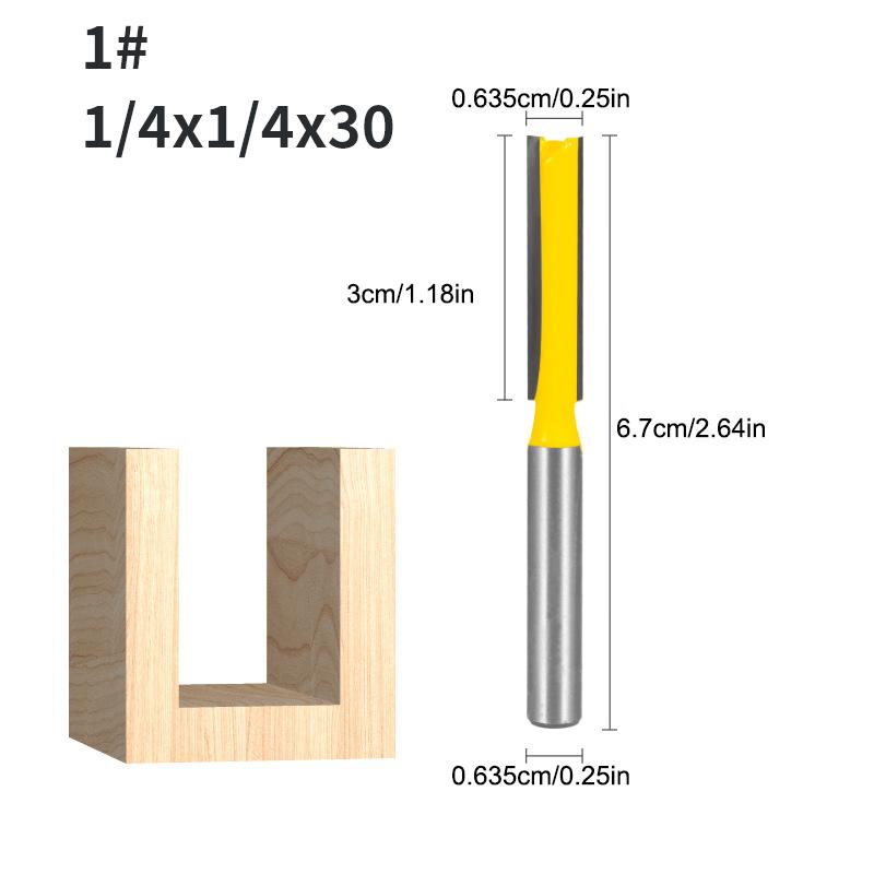 1/4 Shank Straight Bit Tungsten Carbide Single Double Flute Router Bit Wood Milling Cutter For Woodwork