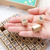 Cute Leaf Wooden Rubber Garden Made in Green Message Letter Flowers Stamps, Stamps, 54-Piece Set, Design, Japan, Eco-Friendly, Plants, Leaf,