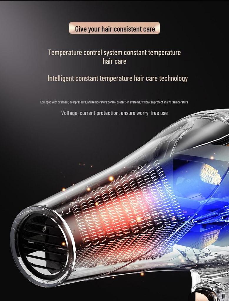 High-Power Electric Hair Dryer for Salon & Home - Fast Dry, Hot/Cold Wind, Blue Light Hair Care