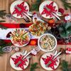 12pcs, Christmas Tree Placemats, Felt Fork and Spoon Bag Set, Suitable for Christmas and Other Holiday Party Table Decoration