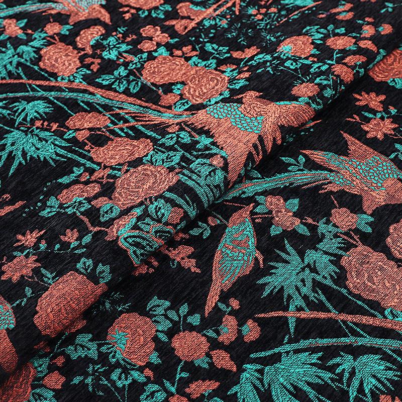 

Chinese Style Velvet Chenille Jacquard Fabric Retro Flower Bird Pattern Cloth for Sewing Blouses Vests Cheongsam Kids Jacket 100x145cm